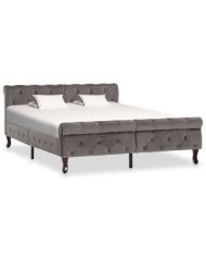 Cadre de lit sans matelas gris velours 140x200 cm | Mobilier & Déco