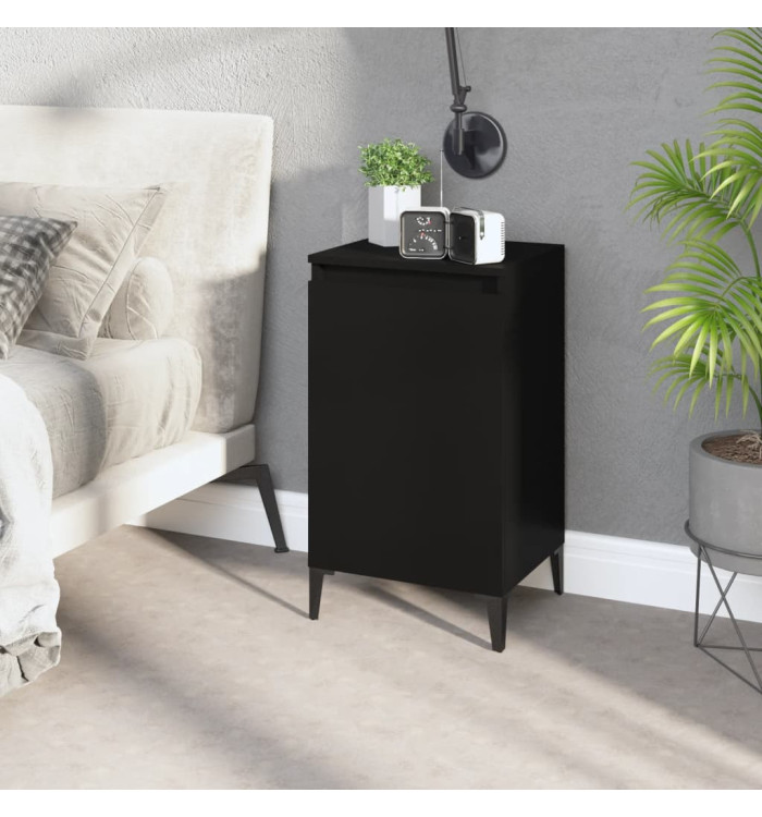 Table de chevet noir 40x35x70 cm bois d’ingénierie | Mobilier & Déco