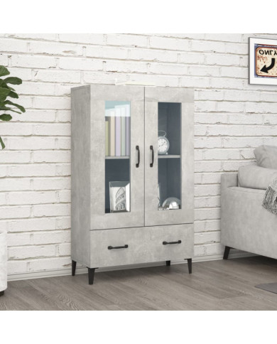 Buffet haut Gris béton 70x31x115 cm Bois d'ingénierie | Mobilier & Déco