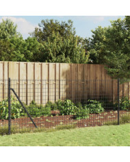 Clôture en treillis métallique et ancrage anthracite 1x25 m | Mobilier & Déco