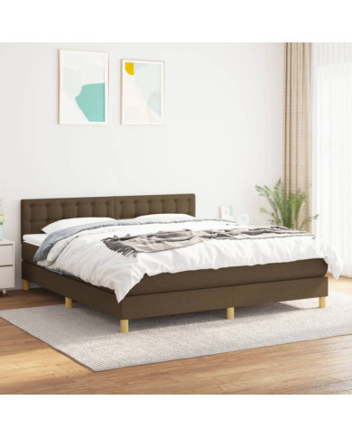 Sommier à lattes de lit avec matelas Marron foncé 180x200 cm | Mobilier & Déco