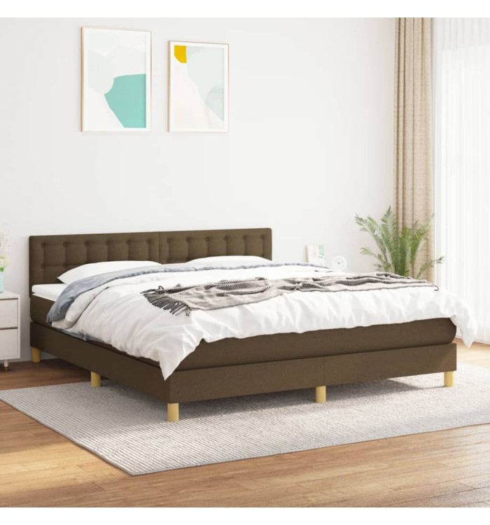 Sommier à lattes de lit avec matelas Marron foncé 180x200 cm | Mobilier & Déco