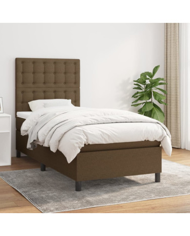 Sommier à lattes de lit avec matelas Marron foncé 90x200 cm | Mobilier & Déco