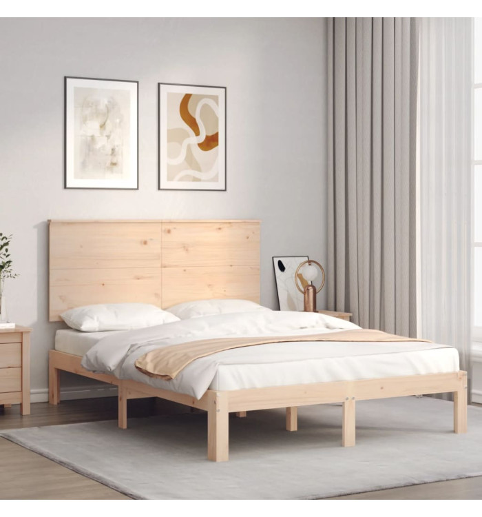 Cadre de lit sans matelas 140x190 cm bois de pin massif | Mobilier & Déco