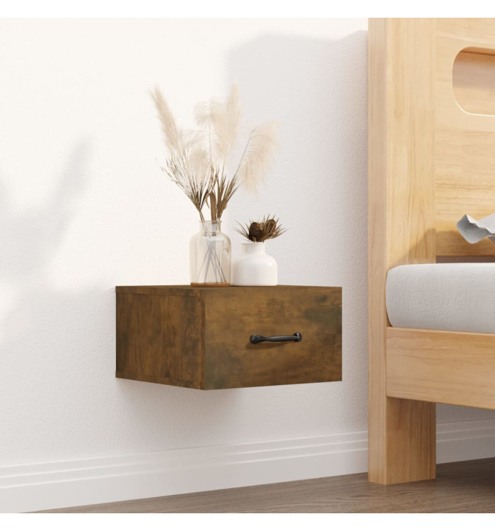 Table de chevet murale Chêne fumé 35x35x20 cm | Mobilier & Déco