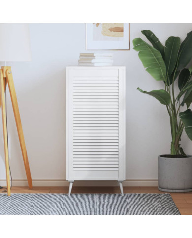 Porte d'armoire à persiennes blanc 99,3x49,4 cm pin massif | Mobilier & Déco