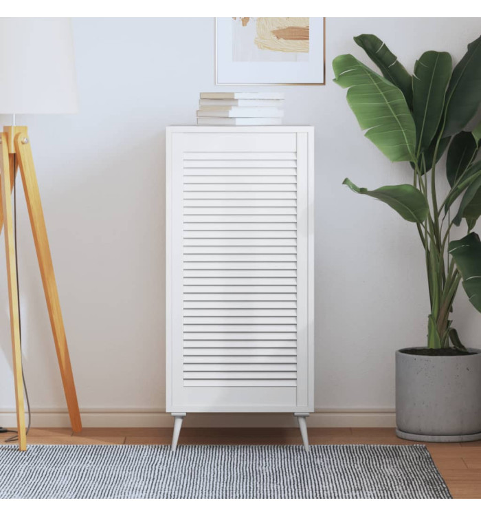 Porte d'armoire à persiennes blanc 99,3x49,4 cm pin massif | Mobilier & Déco