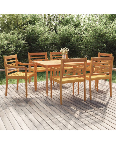 Ensemble à manger de jardin 7 pcs Bois de teck solide | Mobilier & Déco