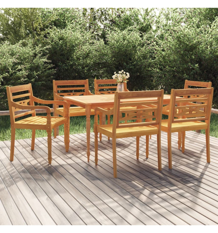 Ensemble à manger de jardin 7 pcs Bois de teck solide | Mobilier & Déco