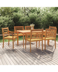 Ensemble à manger de jardin 7 pcs Bois de teck solide | Mobilier & Déco