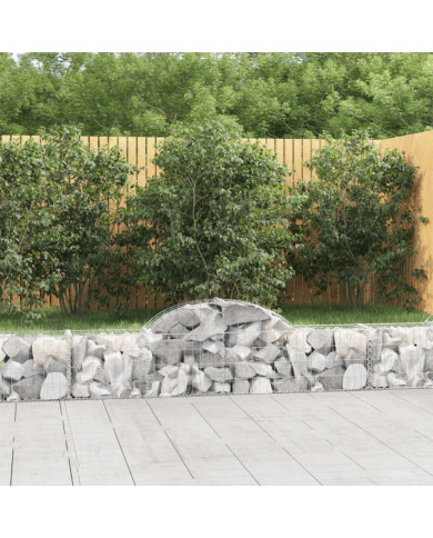 Paniers à gabions arqués 2 pcs 200x30x40/60 cm Fer galvanisé | Mobilier & Déco