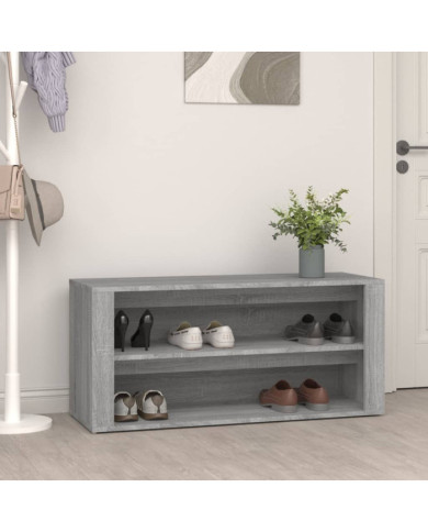 Étagère à chaussures Gris béton 100x35x45 cm Bois d'ingénierie | Mobilier & Déco