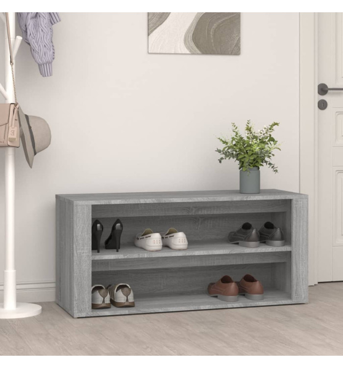 Étagère à chaussures Gris béton 100x35x45 cm Bois d'ingénierie | Mobilier & Déco