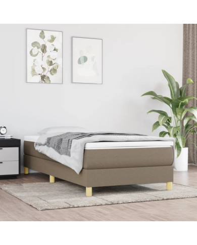 Cadre de lit sans matelas taupe 100x200 cm tissu | Mobilier & Déco