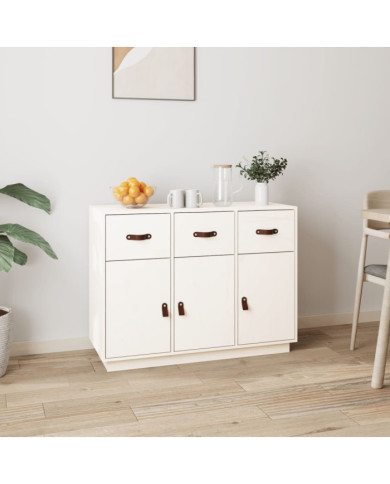 Buffet Blanc 100x40x75 cm Bois massif de pin | Mobilier & Déco