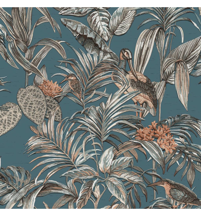 DUTCH WALLCOVERINGS Papier peint Bird-of-Paradise Bleu | Mobilier & Déco