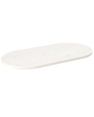 Dessus de table blanc 110x55x2,5 cm bois de pin massif ovale | Mobilier & Déco