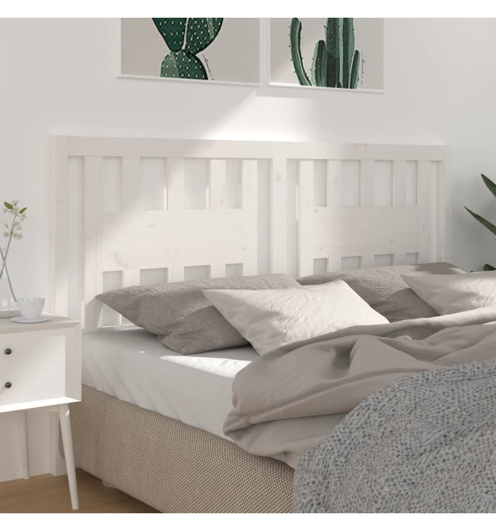 Tête de lit Blanc 126x4x100 cm Bois massif de pin | Mobilier & Déco