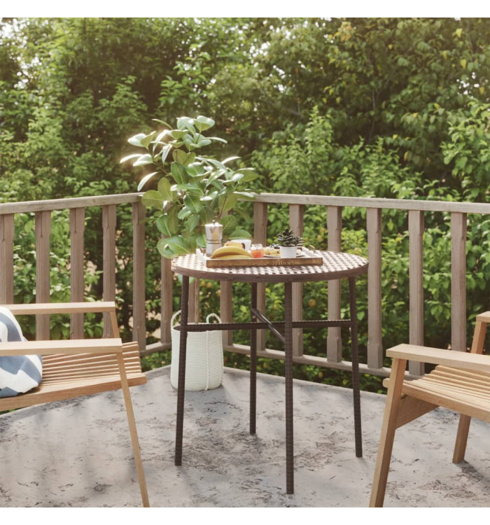 Table à thé Marron 45 cm Résine tressée | Mobilier & Déco