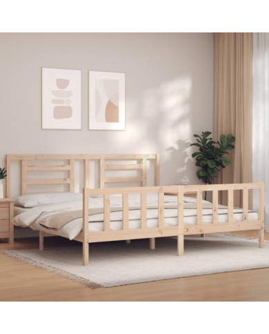Cadre de lit sans matelas 200x200 cm bois massif de pin | Mobilier & Déco