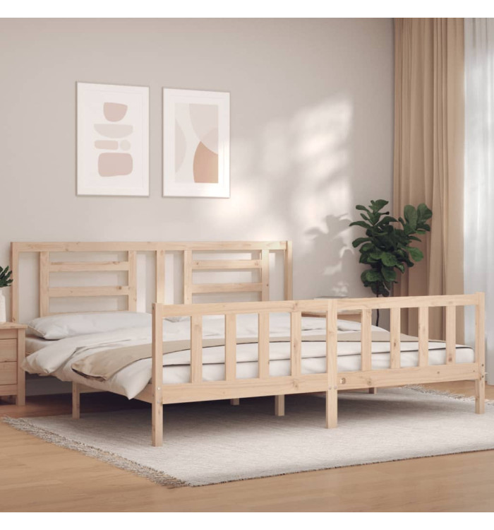 Cadre de lit sans matelas 200x200 cm bois massif de pin | Mobilier & Déco