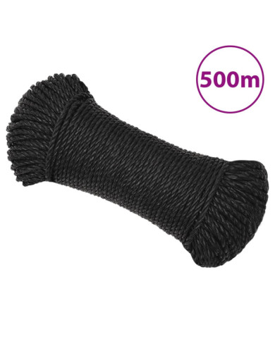 Corde de travail Noir 6 mm 500 m polypropylène | Mobilier & Déco