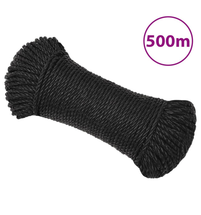 Corde de travail Noir 6 mm 500 m polypropylène | Mobilier & Déco
