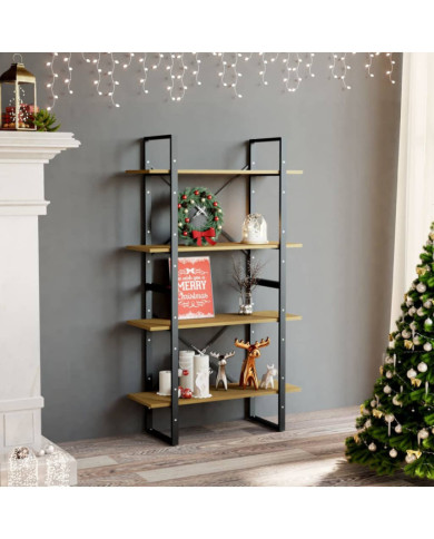 Bibliothèque à 4 niveaux 80x30x140 cm bois de pin massif | Mobilier & Déco
