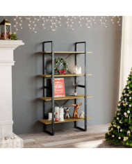 Bibliothèque à 4 niveaux 80x30x140 cm bois de pin massif | Mobilier & Déco