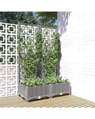Jardinière avec treillis Gris clair 80x40x121,5 cm PP | Mobilier & Déco