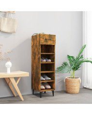 Meuble à chaussures Chêne fumé 30x35x105 cm Bois d'ingénierie | Mobilier & Déco