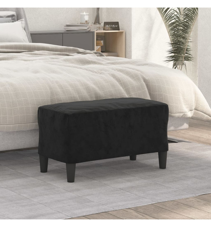 Banc Noir 70x35x41 cm Velours | Mobilier & Déco