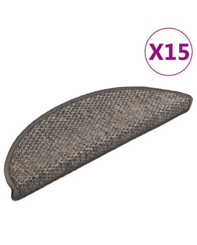Tapis d'escalier autocollants aspect sisal 15 pcs 56x17x3 cm | Mobilier & Déco
