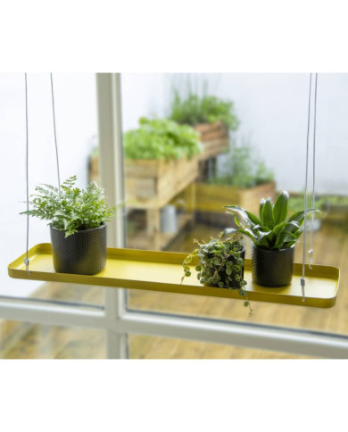Esschert Design Plateau suspendu pour plantes rectangulaire Doré L | Mobilier & Déco