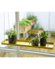 Esschert Design Plateau suspendu pour plantes rectangulaire Doré L | Mobilier & Déco