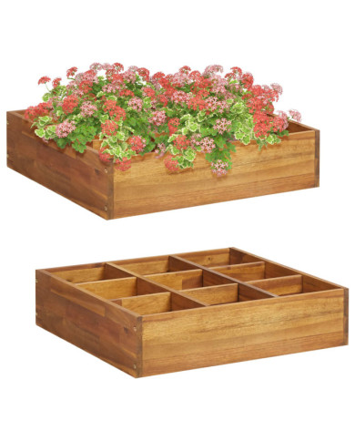 Lit surélevéde jardin à herbes Bois d'acacia massif 60x60x15 cm | Mobilier & Déco