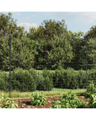 Clôture en treillis métallique et ancrage anthracite 1,6x25 m | Mobilier & Déco