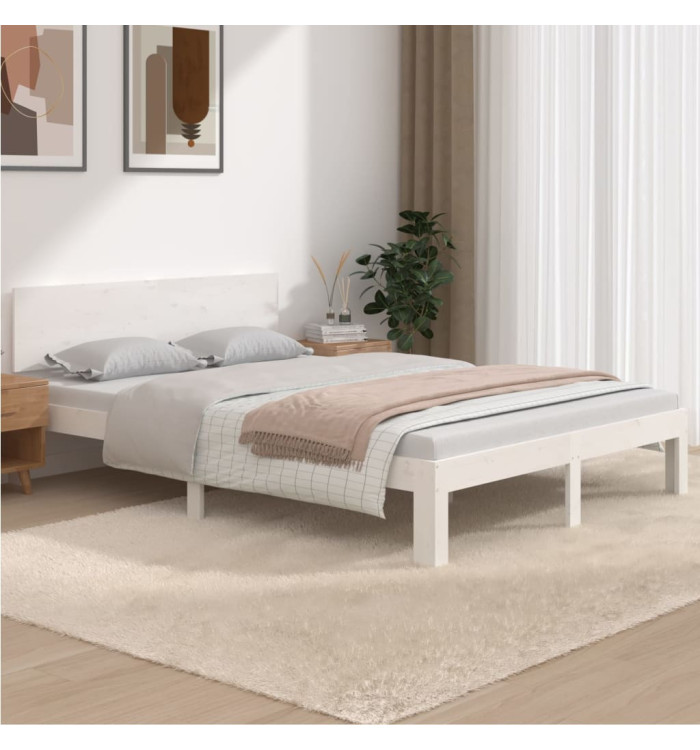 Cadre de lit sans matelas blanc 135x190 cm | Mobilier & Déco