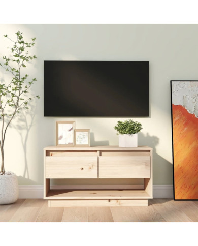 Meuble TV 74x34x40 cm Bois de pin massif | Mobilier & Déco