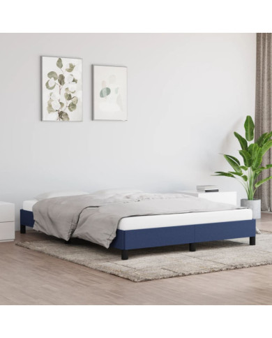 Cadre de lit sans matelas bleu 140x190 cm tissu | Mobilier & Déco