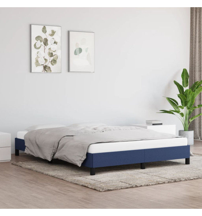 Cadre de lit sans matelas bleu 140x190 cm tissu | Mobilier & Déco