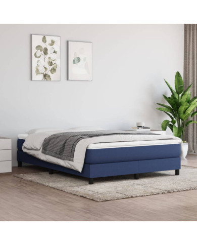 Cadre de lit sans matelas bleu 140x190 cm tissu | Mobilier & Déco