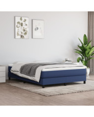 Sommier à lattes de lit avec matelas Bleu 140x190 cm Tissu | Mobilier & Déco