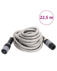 Tuyau d'arrosage buse de pulvérisation argenté 0,6" 22,5 m inox | Mobilier & Déco