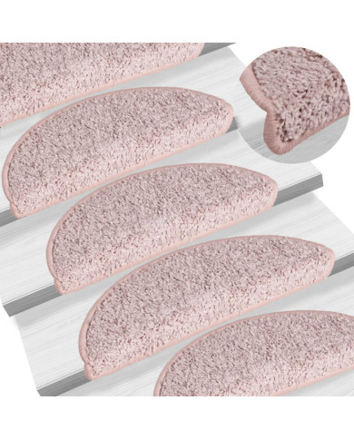 Tapis de marches d'escalier 15 pcs Rose clair 65x21x4 cm | Mobilier & Déco