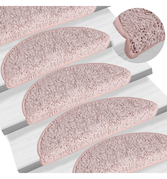 Tapis de marches d'escalier 15 pcs Rose clair 65x21x4 cm | Mobilier & Déco