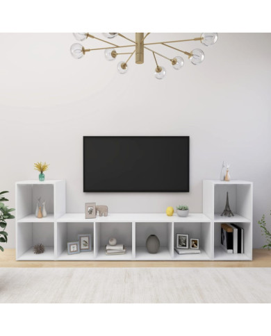 Meubles TV 4 pcs Blanc 72x35x36,5 cm Bois d'ingénierie | Mobilier & Déco