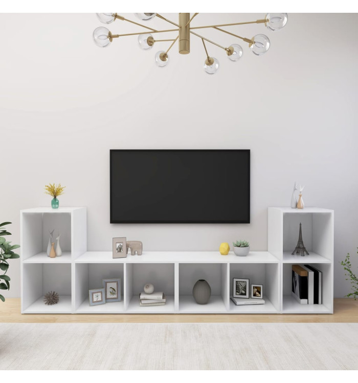 Meubles TV 4 pcs Blanc 72x35x36,5 cm Bois d'ingénierie | Mobilier & Déco