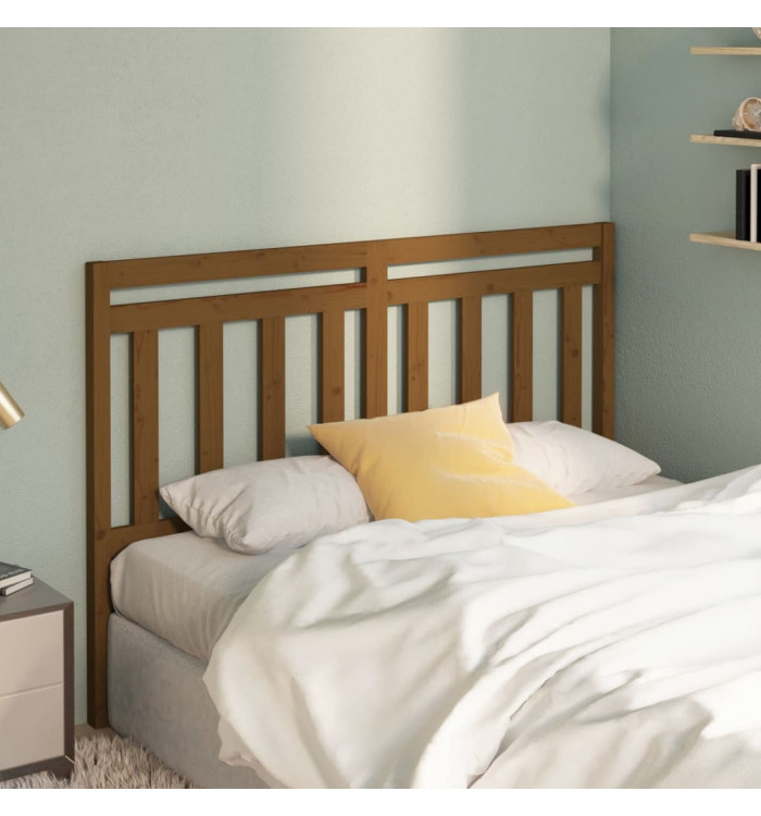 Tête de lit Marron miel 146x4x100 cm Bois massif de pin | Mobilier & Déco