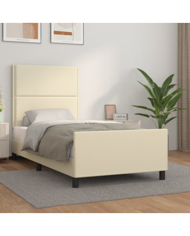 Cadre de lit sans matelas crème 80x200 cm similicuir | Mobilier & Déco